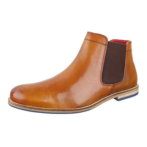 Stiefeletten Herren Leder Schuhe Chelsea Boots Blockabsatz ...