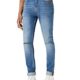 FIND Herren Skinny Jeans Skinny Knee Slit Jean NEWST053, Gr. W44/L32, Blau (Mid Blue Wash)